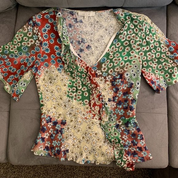 Anthropologie Ruffle Blouse XS - Picture 2 of 7